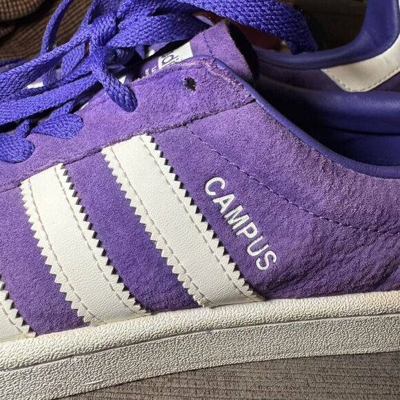 Adidas Campus Men’s Size 9 Purple Suede Low Top Sneakers Casual Retro BZ0075 - Picture 7 of 7